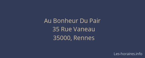 Au Bonheur Du Pair