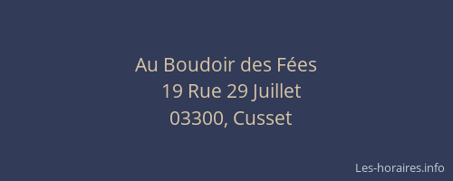 Au Boudoir des Fées
