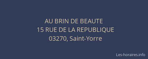 AU BRIN DE BEAUTE