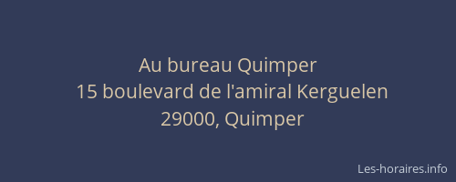 Au bureau Quimper