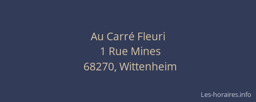 Au Carr&eacute; Fleuri