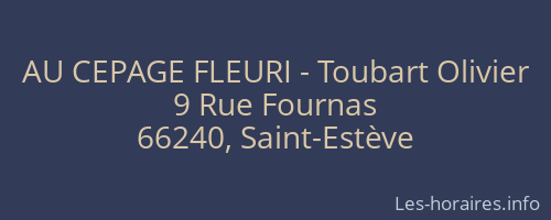 AU CEPAGE FLEURI - Toubart Olivier