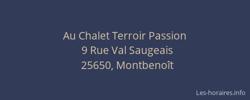 Au Chalet Terroir Passion