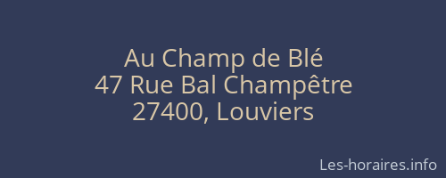 Au Champ de Blé
