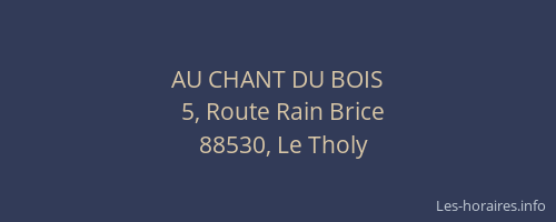 AU CHANT DU BOIS