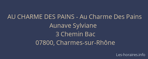 AU CHARME DES PAINS - Au Charme Des Pains Aunave Sylviane