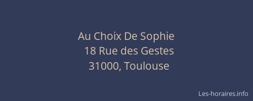 Au Choix De Sophie