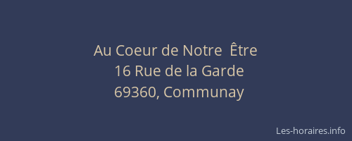 Au Coeur de Notre  Être