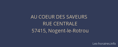 AU COEUR DES SAVEURS