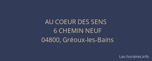 AU COEUR DES SENS