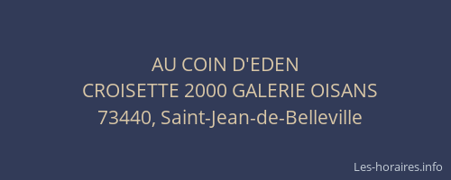 AU COIN D'EDEN
