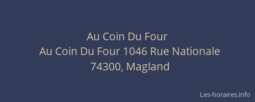 Au Coin Du Four