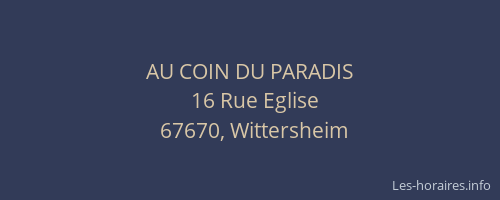 AU COIN DU PARADIS