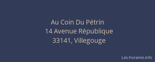 Au Coin Du P&eacute;trin
