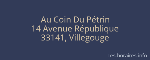 Au Coin Du Pétrin