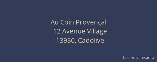 Au Coin Provençal