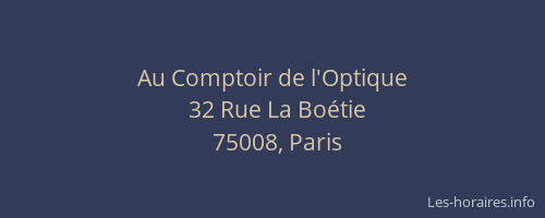 Au Comptoir de l'Optique