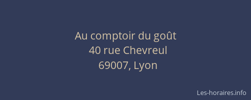 Au comptoir du goût