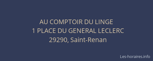 AU COMPTOIR DU LINGE