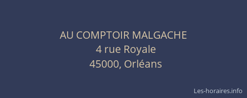 AU COMPTOIR MALGACHE