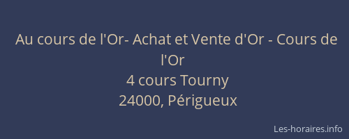 Au cours de l'Or- Achat et Vente d'Or - Cours de l'Or