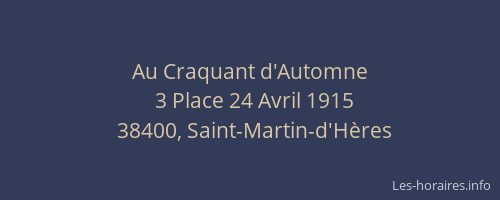 Au Craquant d'Automne