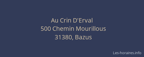 Au Crin D'Erval