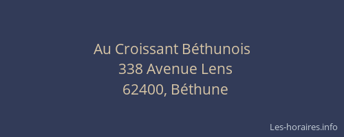 Au Croissant B&eacute;thunois