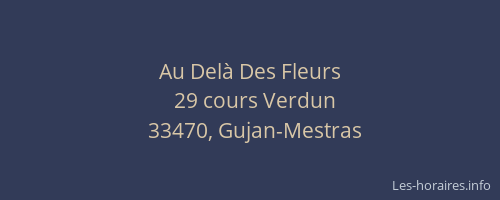 Au Del&agrave; Des Fleurs