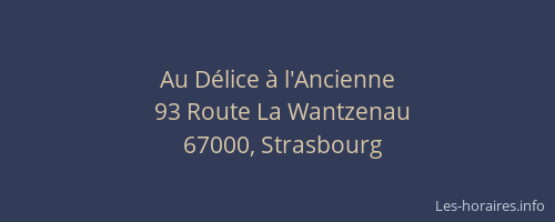 Au Délice à l'Ancienne