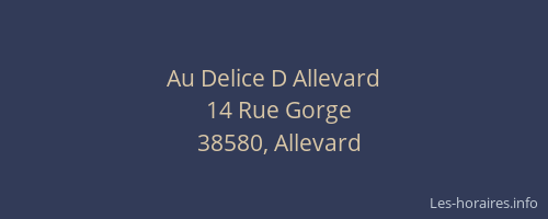 Au Delice D Allevard