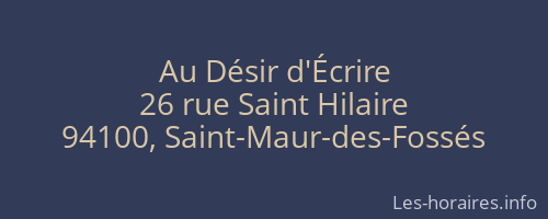 Au Désir d'Écrire