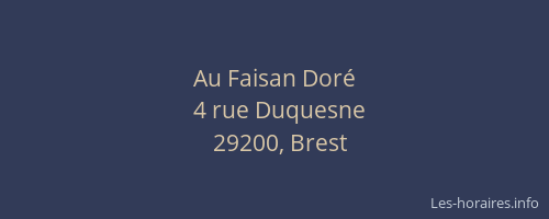 Au Faisan Doré