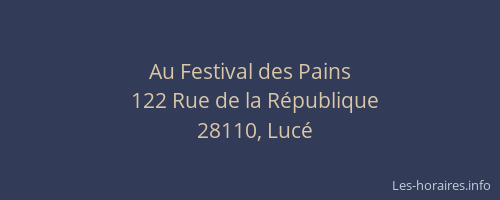 Au Festival des Pains