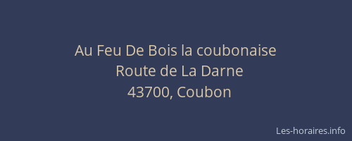 Au Feu De Bois la coubonaise
