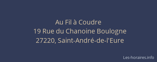 Au Fil &agrave; Coudre