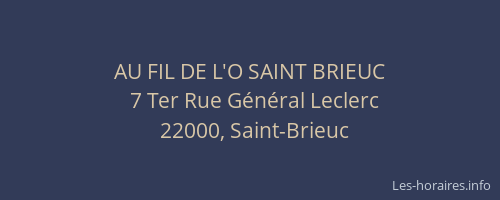 AU FIL DE L'O SAINT BRIEUC