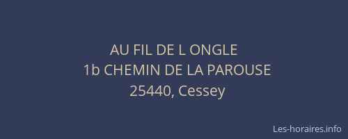 AU FIL DE L ONGLE