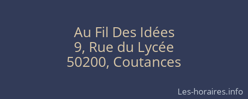 Au Fil Des Idées
