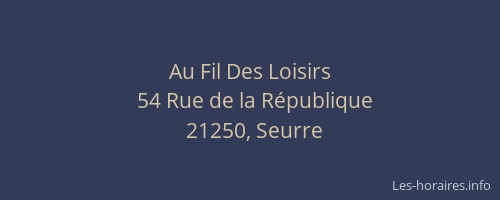 Au Fil Des Loisirs