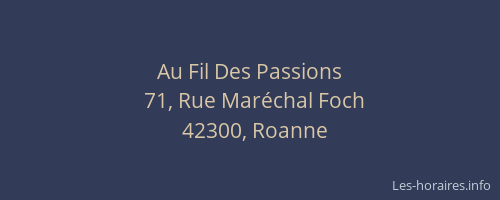 Au Fil Des Passions