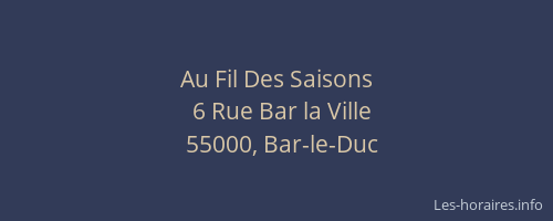 Au Fil Des Saisons