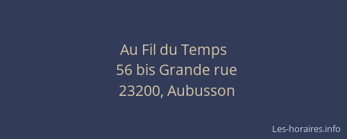Au Fil du Temps