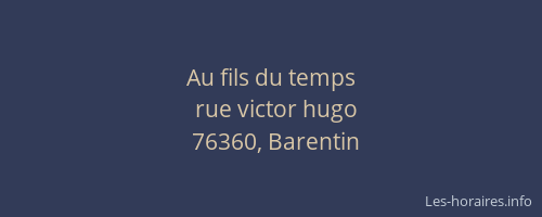 Au fils du temps