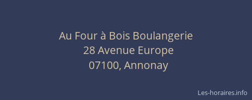Au Four à Bois Boulangerie