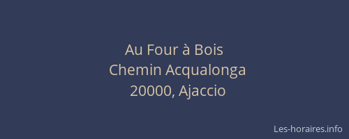 Au Four à Bois