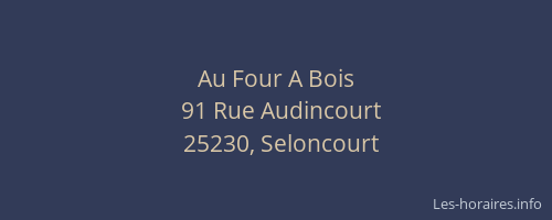 Au Four A Bois