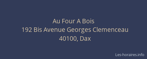 Au Four A Bois