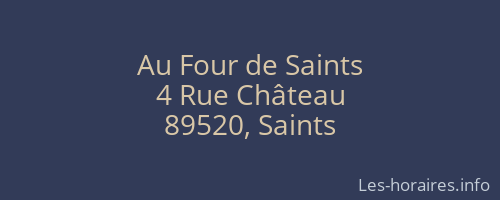 Au Four de Saints