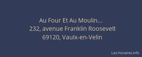 Au Four Et Au Moulin...